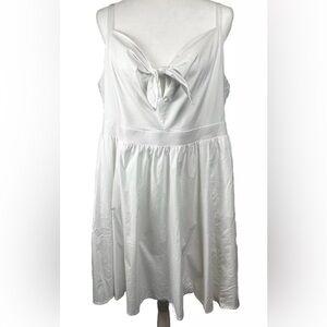 Torrid White Poplin Tie Front Skater Dress, Size 2 Great Condition No Stains